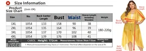 Detailed size chart for plus size chiffon cardigan with measurements in centimeters