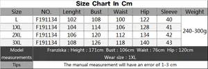 Detailed size chart in cm for plus size hollow out dress including bust and waist measurements
