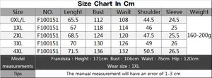 Tabella taglie per maglietta da donna taglie forti con misure da 0XL a 4XL in centimetri