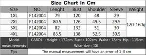Tabella delle taglie dettagliata per t-shirt in mesh taglie forti da 1XL a 4XL misure