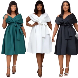 Detailed comparison of off-shoulder V-neck gowns with large bow belts in multiple colors