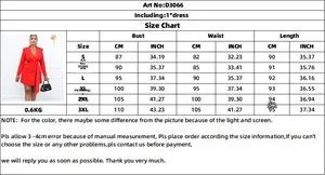 Size chart for office midi dress showing bust, waist, and length in inches and cm