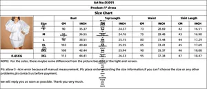 Size chart for bubble sleeve top and skirt set showing S to 3XL measurements in cm and inches