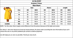 Size chart for V-neck off-shoulder dress listing bust, sleeve, and length in CM and inches