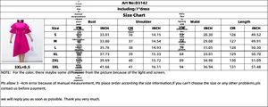 Detailed size guide table for women's high neck evening dress from size S to 3XL