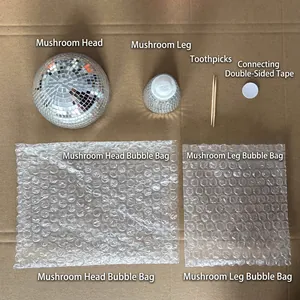 DIY mushroom disco ball set with mirror glass mosaic pieces and assembly accessories