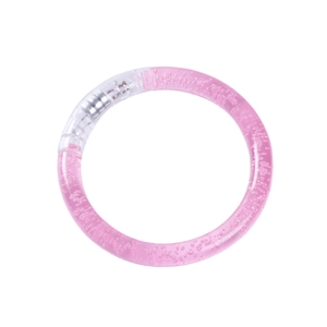 Pink LED glowing acrylic bubble bracelet with internal battery and electronic light