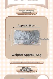Detailed view of plush elephant ear headband package with size 28x16cm and weight 54g