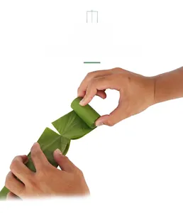 Detail of biodegradable pet waste bag with easy-tear perforated line design
