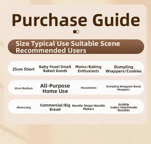 Ebony rolling pin size guide showing 25cm, 30cm, and 40cm options for diverse cooking needs