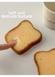 Macro shot of soft bread-shaped sponge showing high flexibility and delicate texture