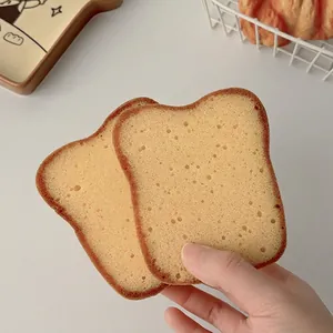 Cute toast bread shaped cleaning sponges for household kitchen dishwashing