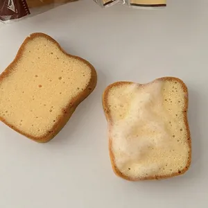 Cute toast shaped kitchen sponges with rich soapy foam for efficient dish cleaning