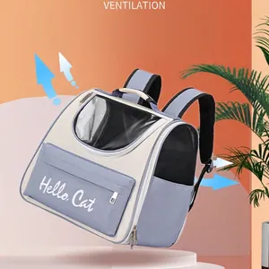 Breathable cat backpack with transparent window and large capacity for small pet travel