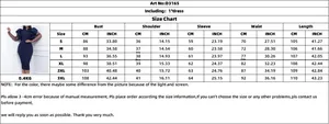 Detailed size guide table for the mesh patchwork pleated dress with body measurements
