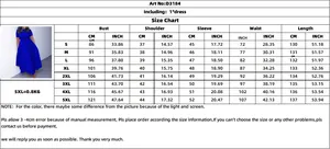 Size chart for women's African fashion dress showing S-5XL measurements in CM and INCH