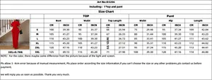 Guide des tailles détaillé pour ensemble haut à lacets et pantalon large du S au 3XL
