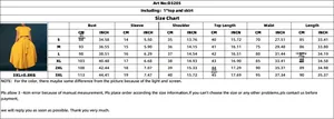 Size chart for women's yellow two-piece set showing top and skirt dimensions from S to 3XL