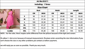 Detailed size chart for the one-shoulder hollow out dress with bust and waist measurements