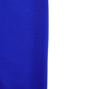 Detailed close-up showing the bright blue mesh fabric texture and pleated knit material