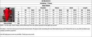 Detailed size chart for the off-shoulder long sleeve OL dress with specific measurements