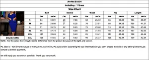 Detailed size chart for off-shoulder dress featuring bust, waist, and hip measurements
