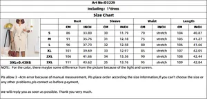 Detailed size chart for the elegant V-neck solid color pencil dress showing all measurements