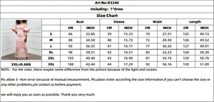 Size chart for off-shoulder lace evening dress D3244 showing bust and sleeve measurements
