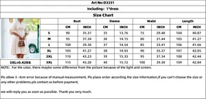 Tableau des tailles détaillé pour la robe plissée évasée mesurant de S à 3XL