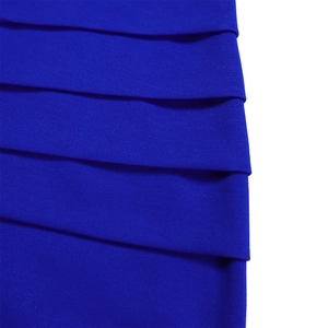 Detail shot of multi-layered pleated deep blue stretch fabric with sharp texture