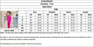 Detailed size guide table for floral print long sleeve lapel shirt with fit dimensions