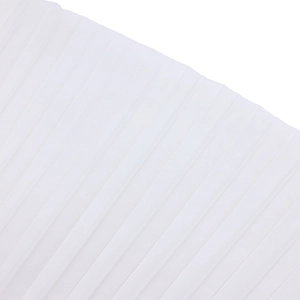 Macro shot of high-quality white pleated fabric texture with sharp accordion folds