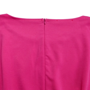Detailed view of the hot pink wide leg jumpsuit featuring a seamless invisible back zipper