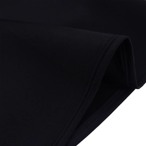 Detail of double-needle stitching and high-quality black fabric texture on summer dress