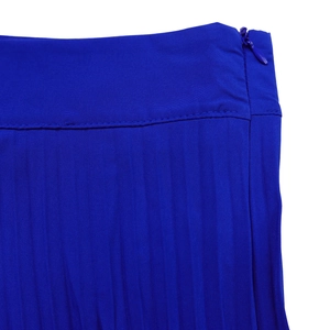 Detail of royal blue pleated fabric with high-quality invisible zipper closure