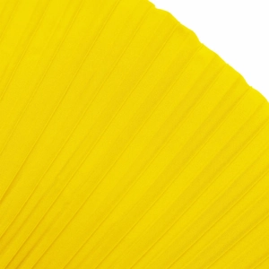 Macro shot of vibrant yellow pleated fabric detail with uniform accordion folds