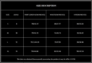 Size chart detail showing waist and hip measurements for high waist chiffon skirt
