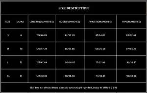 Detailed size chart for blue sequin V-neck evening dress in centimeters and inches