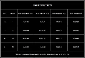 Detailed size guide table for burgundy sequin party dress with CM and inch measurements