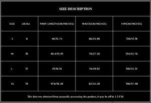 Guide des tailles détaillé pour short taille haute, mesures S à XL en CM et POUCES incluses