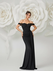 Elegant Off Shoulder Corset Mermaid Evening Gown Women High Slit Backless Maxi Dress For Wedding Party Formal Event
