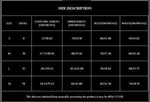 Detailed size chart for lace tube top and skirt set showing CM and INCH measurements