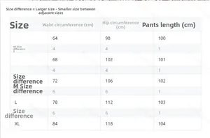Tabla de tallas detallada para pantalones de cuero sintético de cintura alta XS-XL