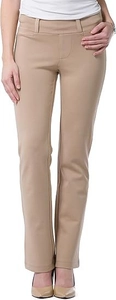 Vista dettagliata dei pantaloni in maglia kaki da donna con vita elastica e ballerine