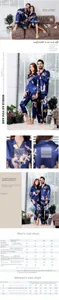 Size chart for Chinese style silk pajamas showing measurements for men and women sets