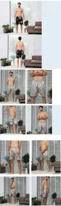 Detailed views of men's satin sleep shorts in black dragon, silver, and blue gold patterns