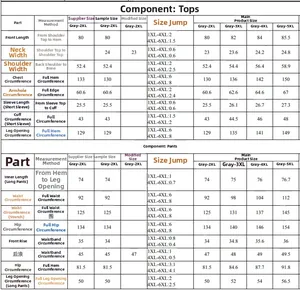 Size chart for men's plus size silk satin pajamas set from 2XL to 5XL with detailed measurements