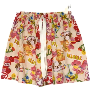 Damen Baumwoll-Shorts mit Blumenmuster, elastischem Bund und süßen Bären-Motiven