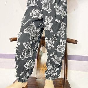 Kids Anti Mosquito Pants Breathable Rayon Thin Pajama Pants For Boys Girls Cute Cartoon Print Summer Casual Bloomers