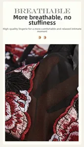 Detail of floral embroidery on breathable mesh fabric with high-quality stitching